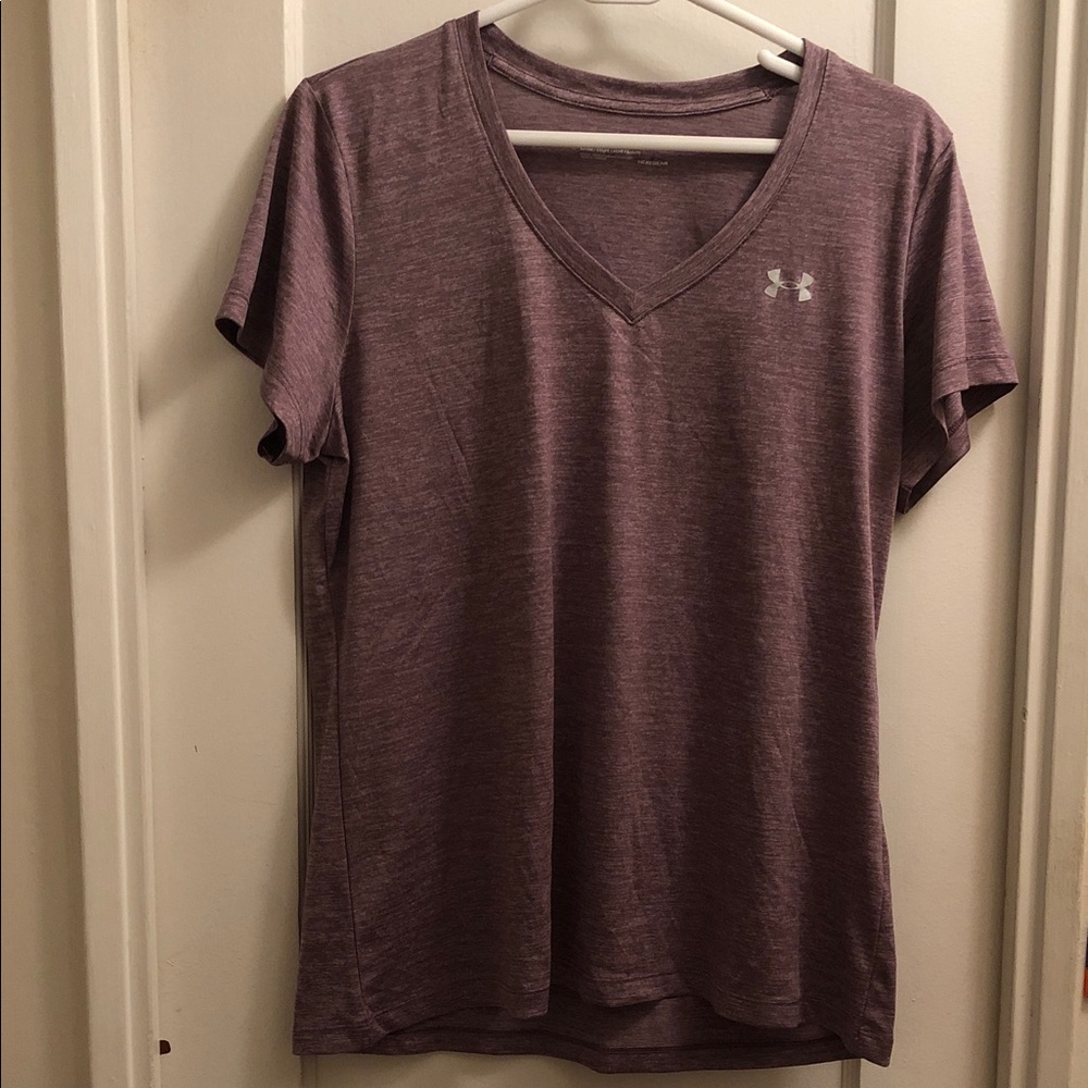 Under Armour Women's Heathered Purple V-Neck Tee